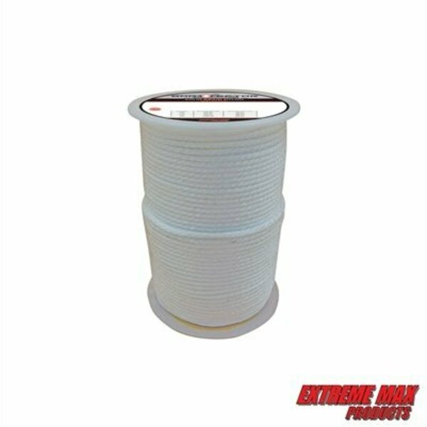 Extreme Max Extreme Max 3006.2192 BoatTector Solid Braid Nylon Rope - 3/16" x 500', White 3006.2192